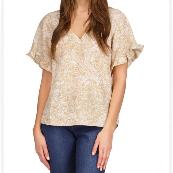 Michael Kors Tops - Michael kors size Medium Women's Beige Paisley Top